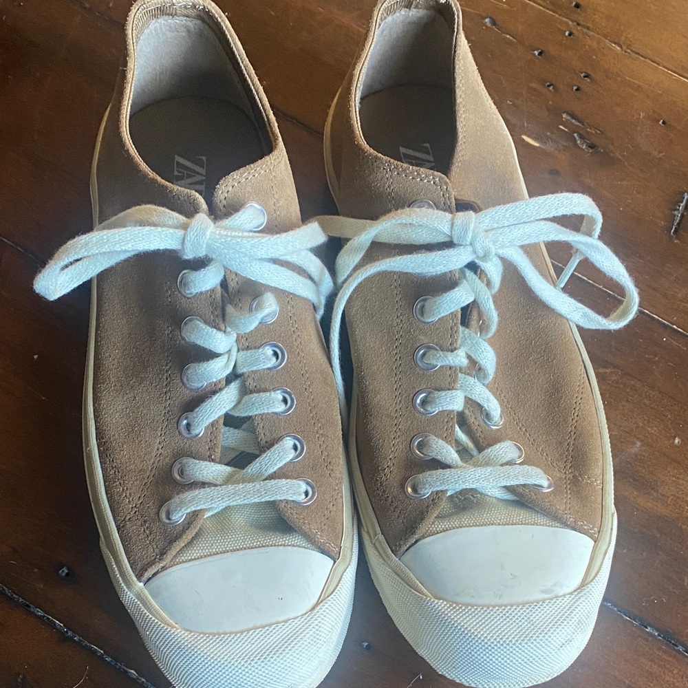 Zara Tan Canvas Sneakers for men size 42 (9)